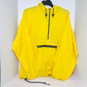 Woolrich 1/2 Zip Windbreaker Nylon Packable Jacket Yellow Flag Mens XL